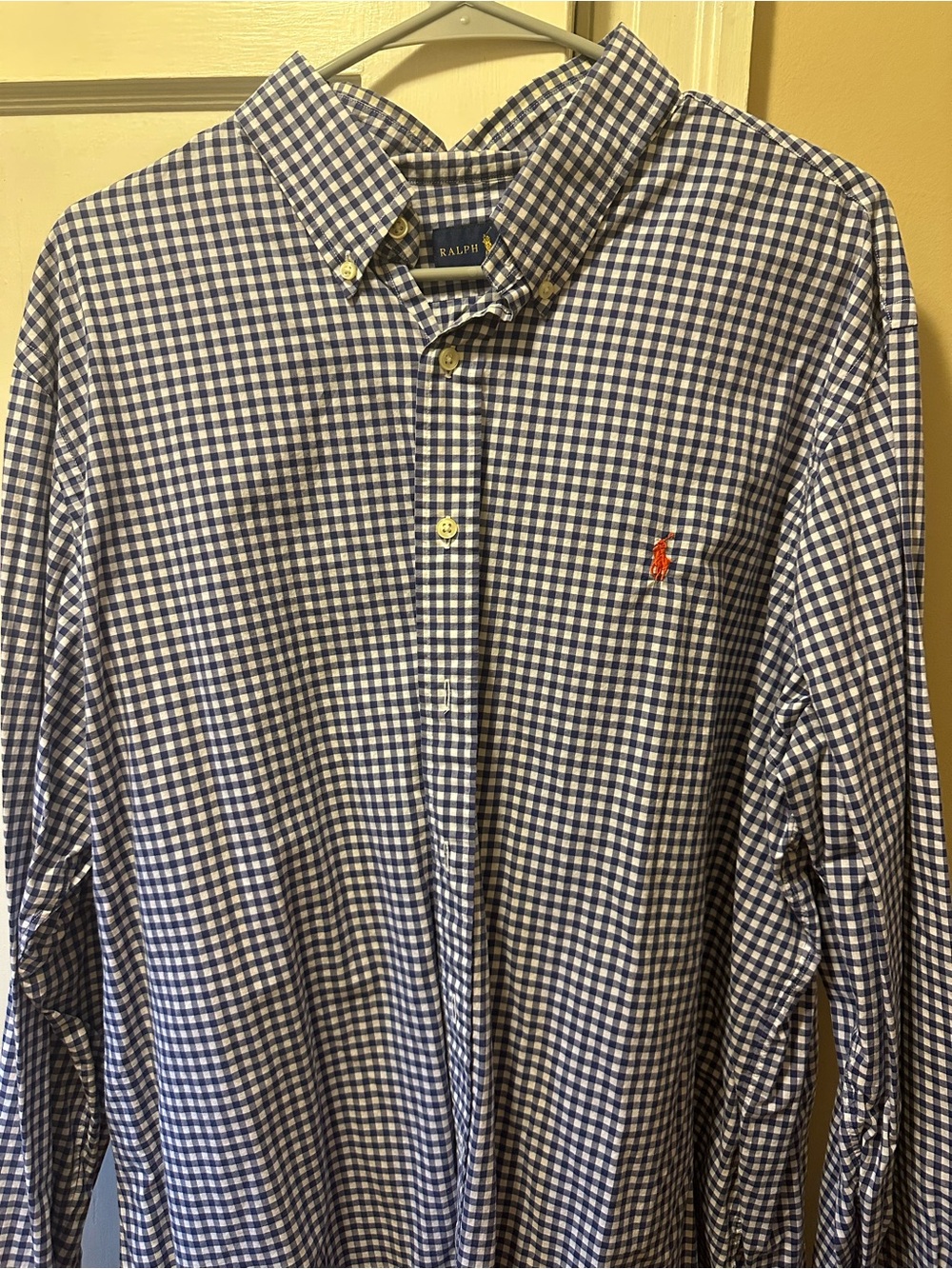 Polo Ralph Lauren Men’s XXL Blue White Gingham Button Down Shirt